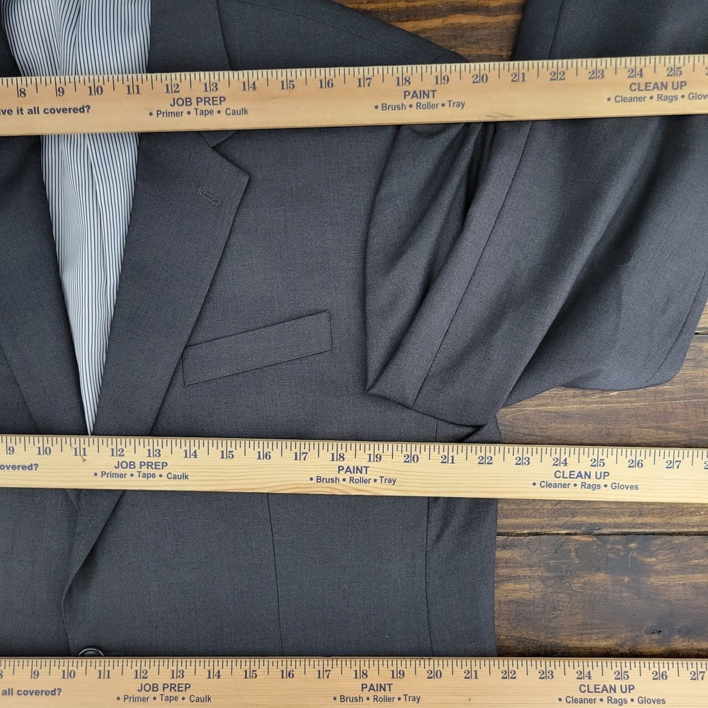 Croft Barrow Men's Sport Coat Blazer‎ Two Button Charcoal Gray Poly Blend 42R - Picture 3 of 13